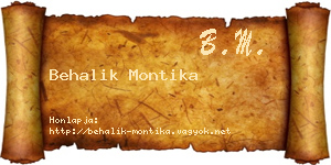 Behalik Montika névjegykártya
